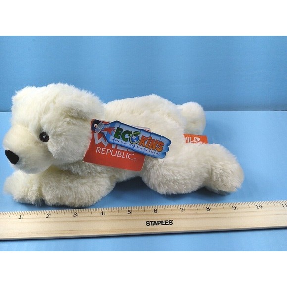 Wild Republic Ecokins Creme POLAR BEAR 9” Plush Stuffed Animal Planet Friendly - Picture 4 of 7